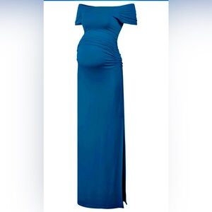 XL Maternity Dress, peacock blue
